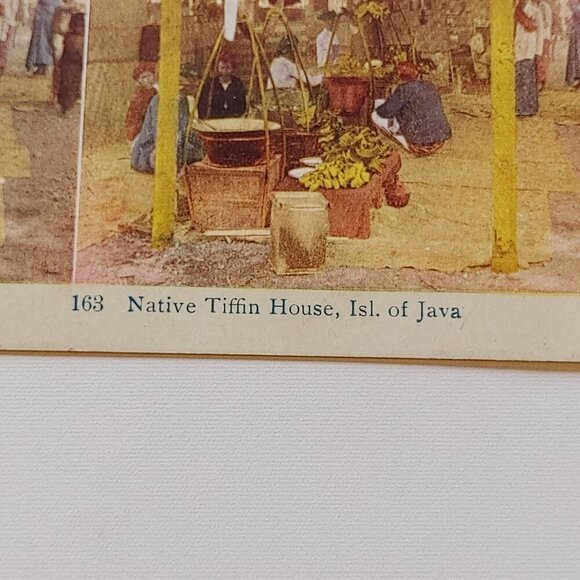 ANTIQUE STEREOGRAPH Card DOUBLE SIDED Tokyo Japan Tiffin House Isl of Java - Picture 2 of 5